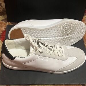 Cole Haan Men's White and Gray Leather Sneakers